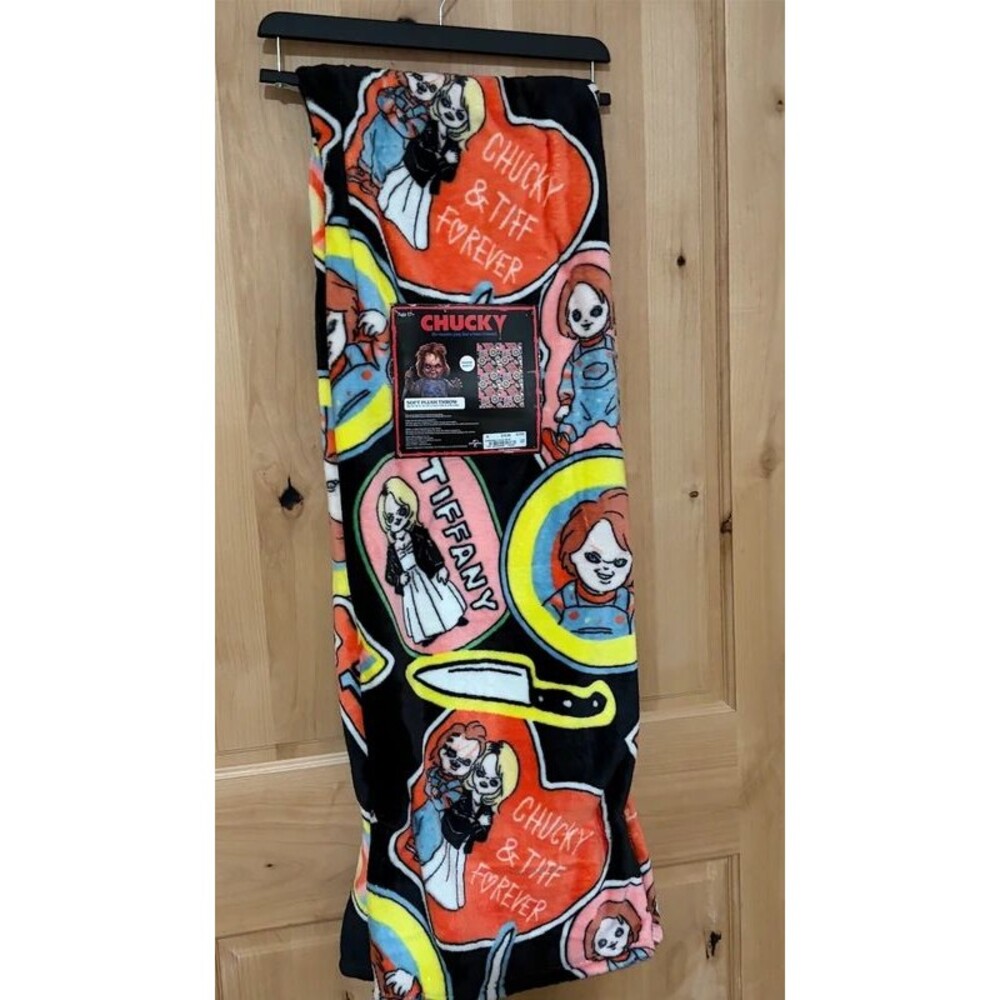NWT Chucky Halloween Horror Fleece Throw Blanket 50" x 60 NWT